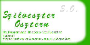 szilveszter osztern business card